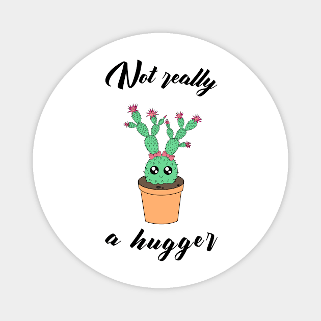 Not really a hugger - a cute kawaii cactus Magnet by Cute_but_crazy_designs